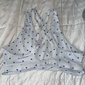 Fabletics Blue Polka Dot Sports Bra